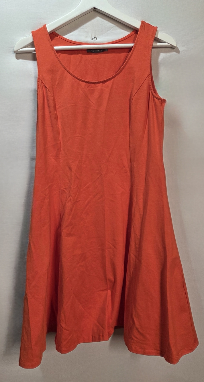 Basic Orange Summer Dress Fit And Flare Suzy Shier Size S